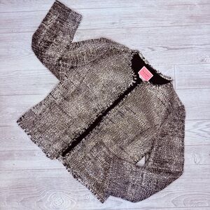 Kate spade tweed metallic long sleeve button front jacket / blazer / cardigan 6